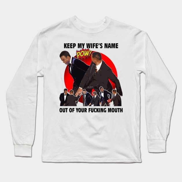 wow will smith slap chris rock Long Sleeve T-Shirt by RANS.STUDIO